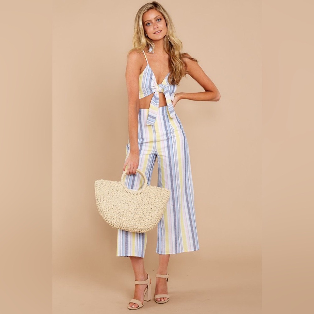 Striped Multicolor Two Piece Jumpsuit - Picture 3 of 4